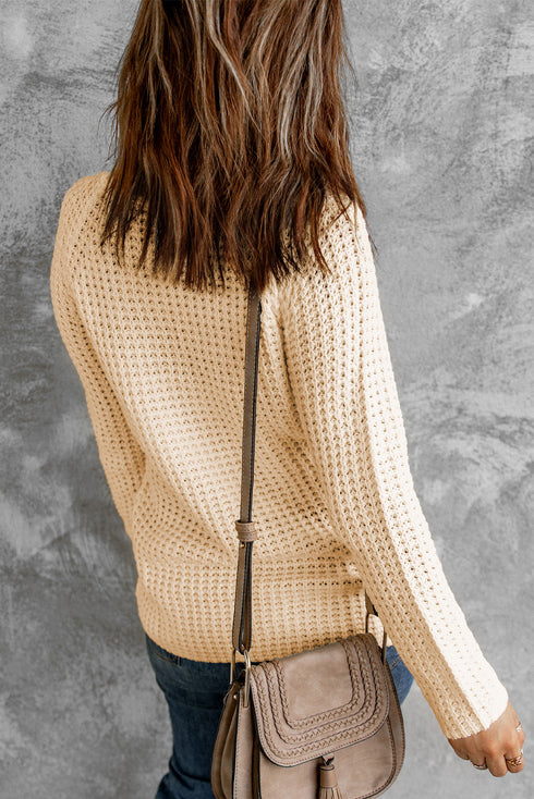 Buttoned Wrap Turtleneck Sweater